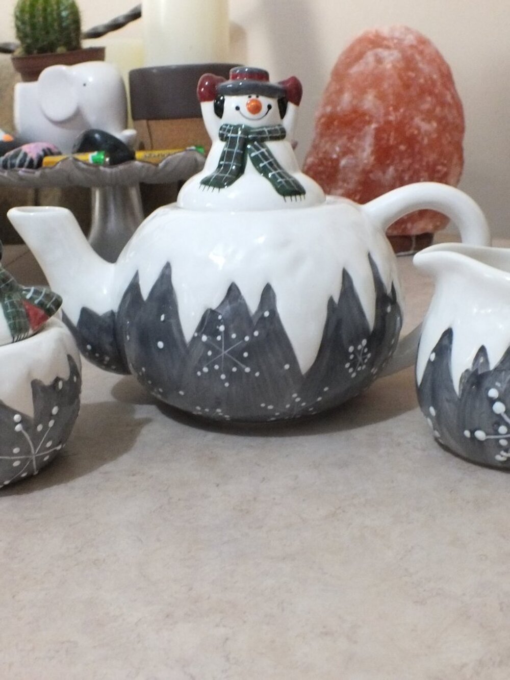 Snowman Tea Pot, Sugar, Creamer